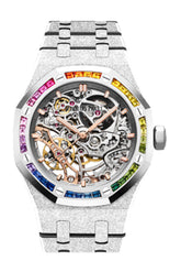 Audemars Piguet Royal Oak 37 Frosted Gold Double Balance Wheel Openworked White Rhodium-Toned